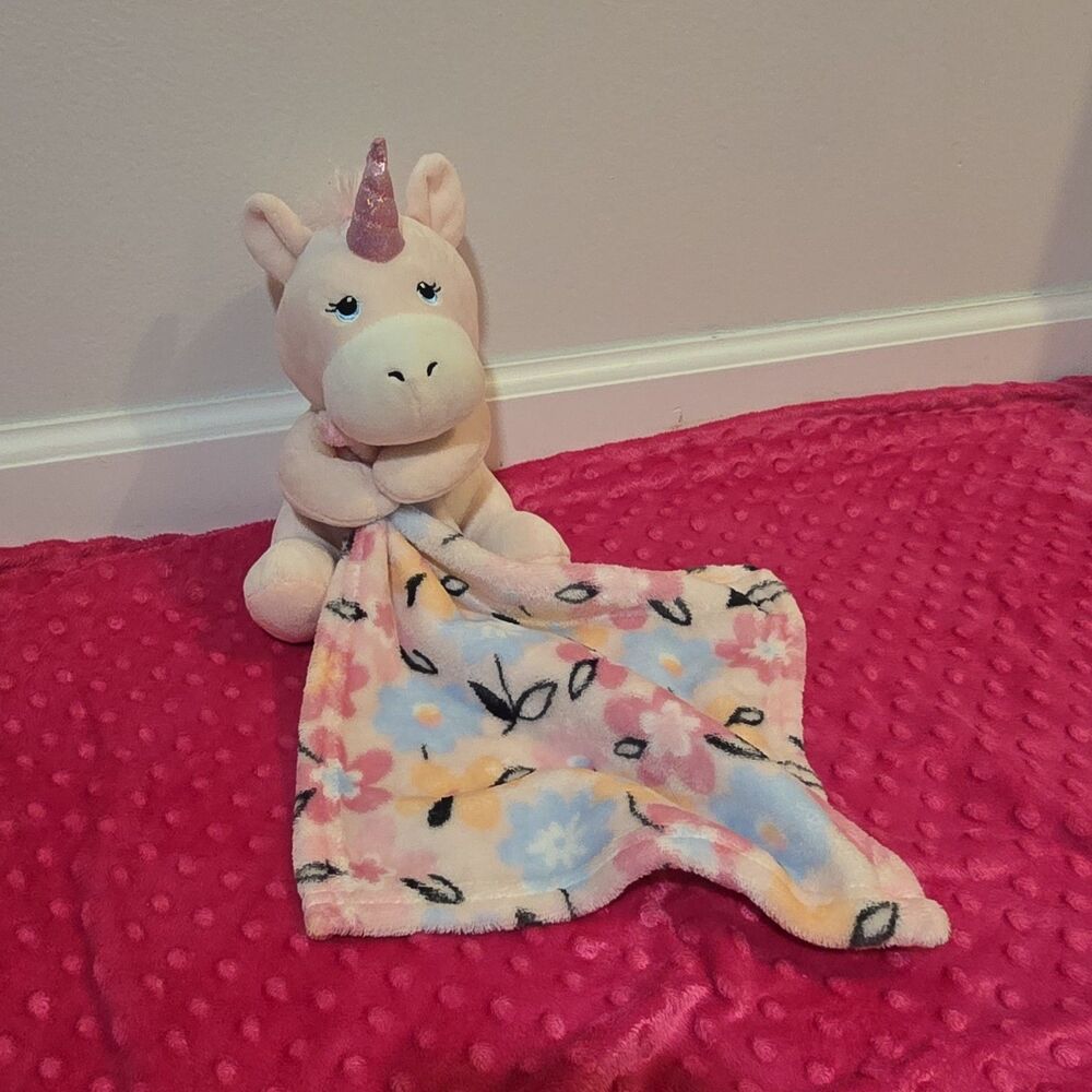 Little Beginnings PINK UNICORN Baby Security Blanket Toy Plush Lovey